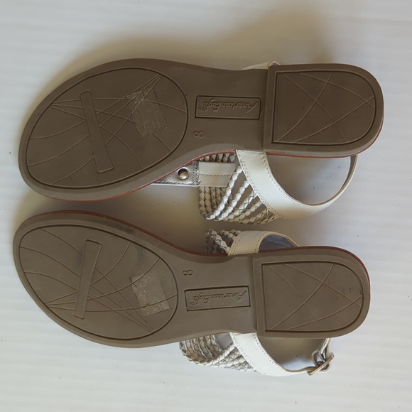 American Eagle Strappy Stud Thong Summer Sandals 8 White Silver - Picture 14 of 16